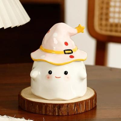 Uplifted Finds Funny Ghost Ceramic Mug With Magic Party Lid pink
