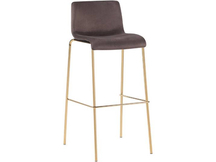CLP Barhocker Hoover (1 St), Samtbezug, Vierfußgestell in Gold-Optik