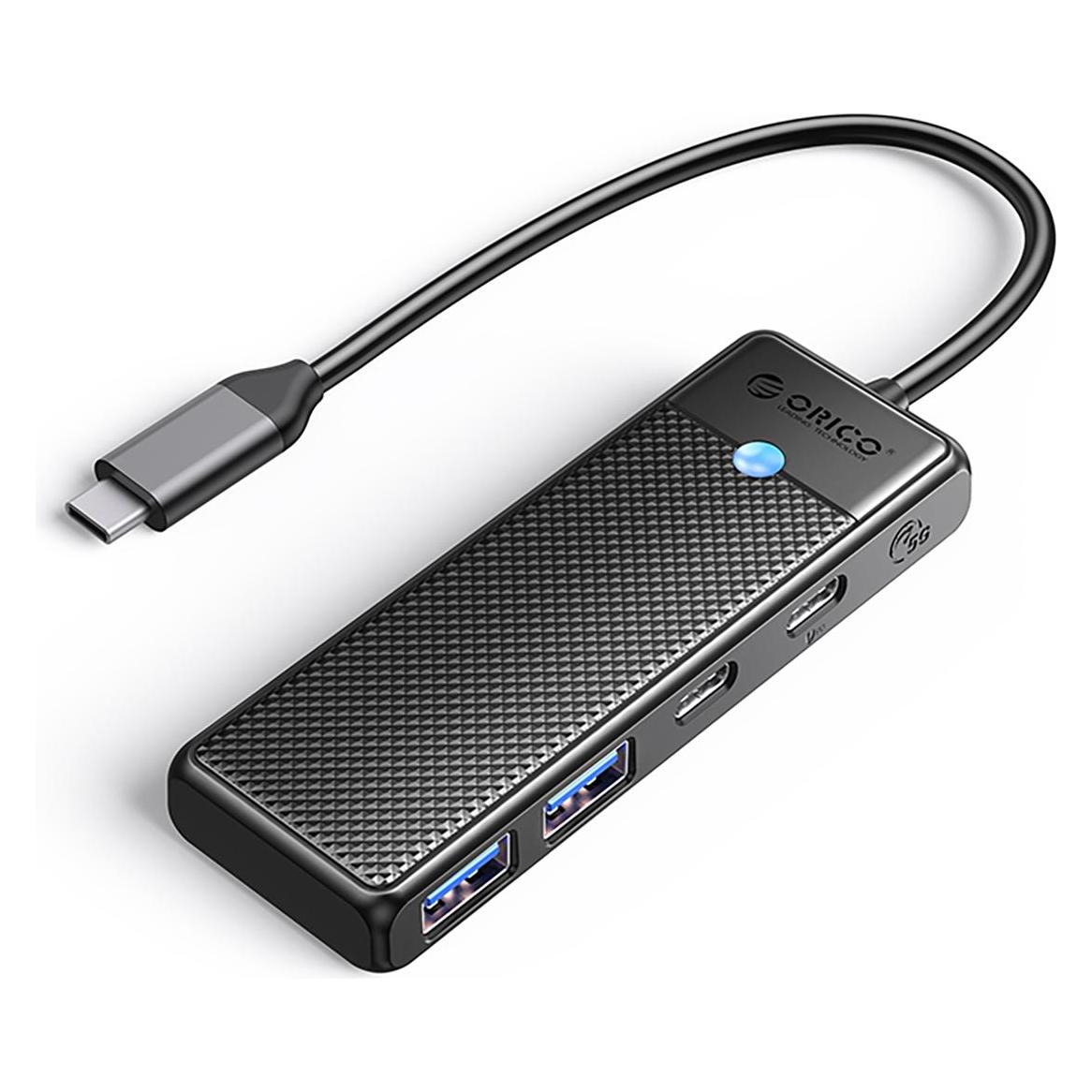 Orico Converter Hub USB-C PAPW2AC-C3 docking station 2x USB-A 3.0 + 2x USB-C 3.0 - black (USB-C, 4 Ports) (6942227138316)
