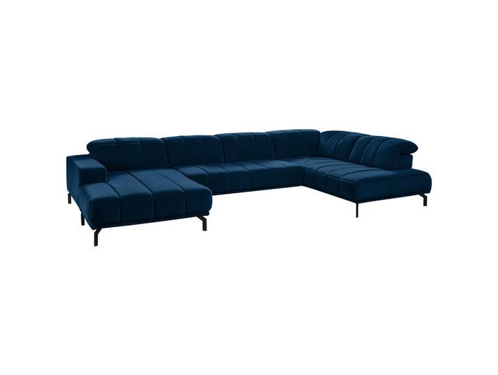 Beldomo Style Wohnlandschaft, Dunkelblau, Metall, 5-Sitzer, U-Form, 383x219 cm, Goldenes M, Typenauswahl, Fußauswahl, Stoffauswahl, seitenverkehrt erhältlich, Hocker erhältlich, Wohnzimmer, Sofas & Couches, Wohnlandschaften, Wohnlandschaft U-Form