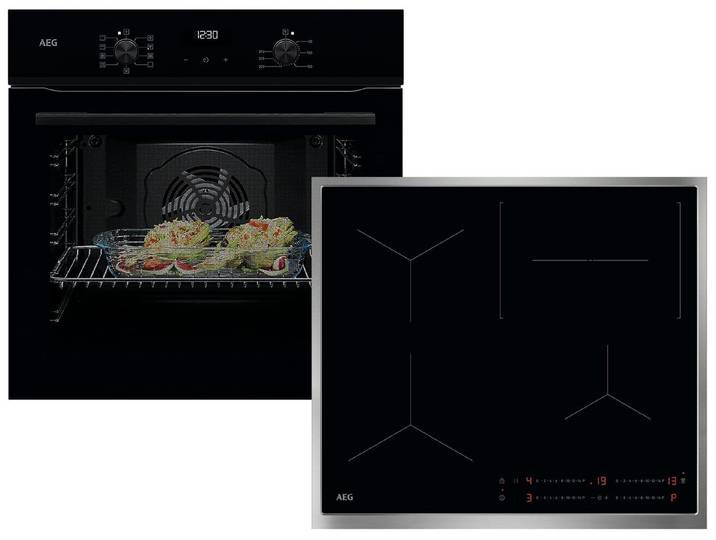 AEG Backofen-Set, mit Voll-Teleskopauszug, Reinigung mit Wasser / Dampf, Timer