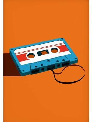 Uplifted Finds Pop Art Retro 80s Cassette Tape Music Canvas Vintage Wall Decoration 20 X 30 Cm Unframed a