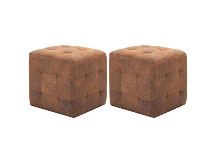 vidaXL Pouf 2 STK. Braun 30x30x30 cm Wildleder-Optik