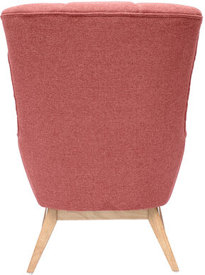 Miliboo Skandinavischer Sessel Stoff mit Samteffekt Terracotta mit Holzfüßen BRODY
