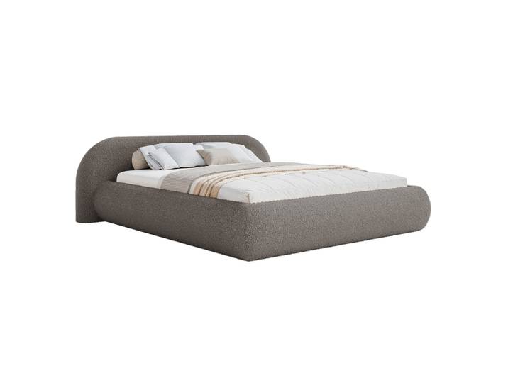 Polsterbett 140x200 cm Shels Low braunes Bouclé
