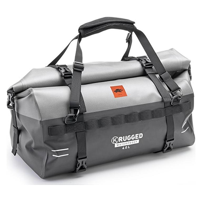 Kappa HECKTASCHE K-RUGGED 40LTR Fahrradkoffer 40 Liter Grau Weich TPU Schnalle Einstellbar Fahrrad (40 l) (AV04)