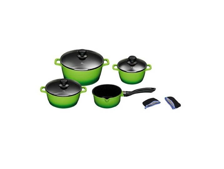 KING 9-teiliges Aluguss-Kochtopf-Set mit FUSION® keramischer Antihaftbeschichtung, Grün