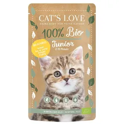 Cat's Love Junior Bio Geflügel Katzennassfutter 12 x 100 Gramm