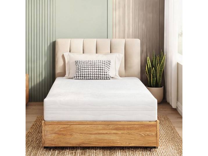 Matelas 120x200 cm en mousse à picots et revêtement 3D air mesh ton blanc hauteur 16 cm