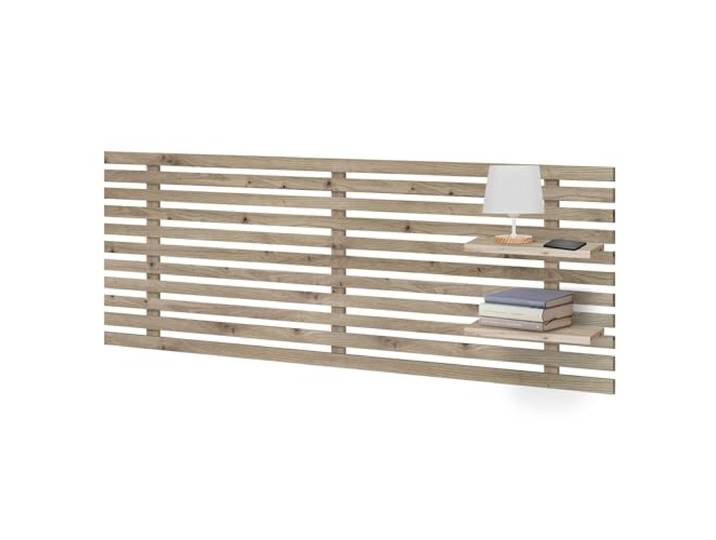 DHOME Kopfteil mit Regalen aus recyceltem DM-Holz Wandmontage Palettenstil Vintage Nordic Bett inklusive Befestigungen (Japanischer Stil, Eiche, 160cm)