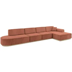 ECKSOFA Ottomane Rechts IREA-L3 - 412x165x80 cm Apricot