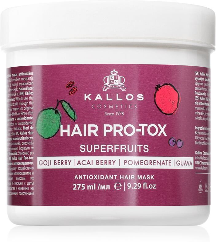 Kallos Hair Pro-Tox Superfruits masque régénérant pour cheveux fatigués sans éclat 275 ml