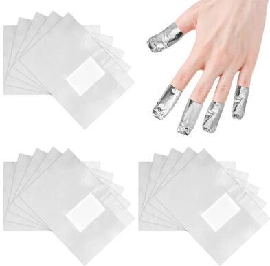 Uplifted Finds 500 1000 Piece Nail Polish Remover Tin Foil Wraps With Integrated Sponge Pads 500 Pcs