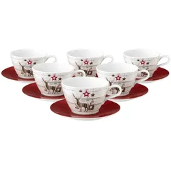 Seltmann, Tasse, Life Christmas Milchkaffeetassen mit Untertassen (370 ml, 6x)