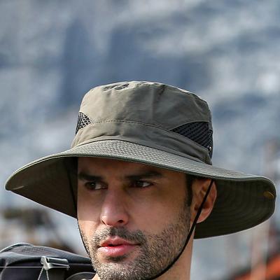 LightInthebox Men's Bucket Hat Sun Hat Fishing Hat Boonie hat Hiking Hat Black Navy Blue Polyester Mesh Streetwear Stylish Casual Outdoor Daily Going out Plain UV Sun Protection Sunscreen Quick Dry Lightweight