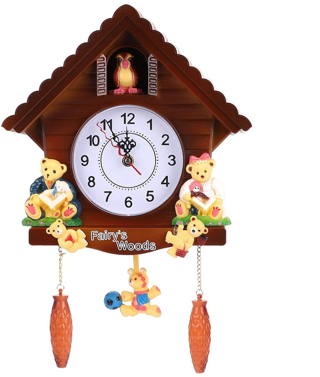 Dailygoods Dailygoody Koekoeksklok - Vintage Wandklok met Boomhut Ontwerp - Bruin