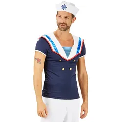 T-Shirt "Matrose" für Herren, blau/weiß/rot