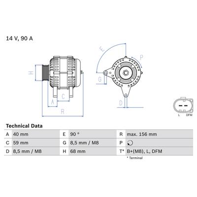 BOSCH Generator 0 986 041 230 für VW