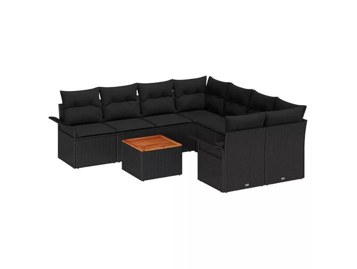 VidaXL - Sofa set poly-rattan, One Size, Schwarz