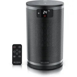 Brandson Keramikheizlüfter 1500 W, ECO-Modus, Thermostat, Timer, Fernbedienung, LED-Display und Oszillation, schwarz/silber