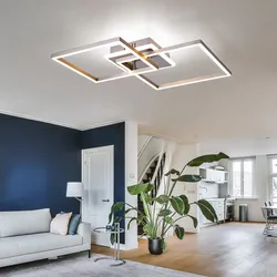 LED Deckenleuchte ALU Strahler opal weiß Wohn Zimmer Beleuchtung Design Deckenlampe eckig 30 Watt 1300 Lumen warmweiß 47x43,5x7,5cm