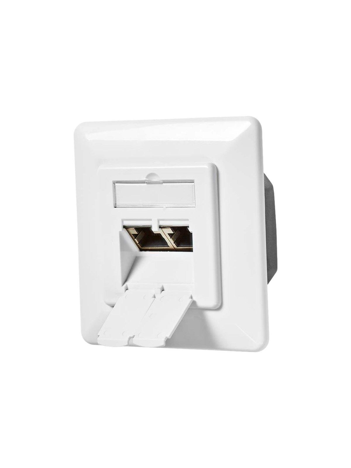 Nedis - socket-outlet - 2 network sockets - white