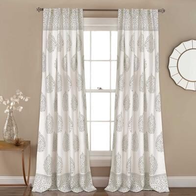 Lush Decor Teardrop Leaf Room Darkening Window Curtain Panel Pair