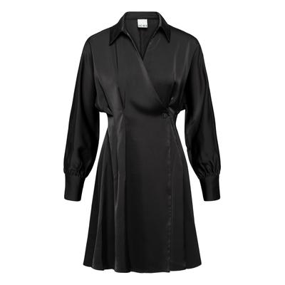 Midikleid ICHI "ICHI Freizeitkleid IHRUTH", Damen, Gr. 36, Normalgrößen, schwarz, Kleider Midikleid