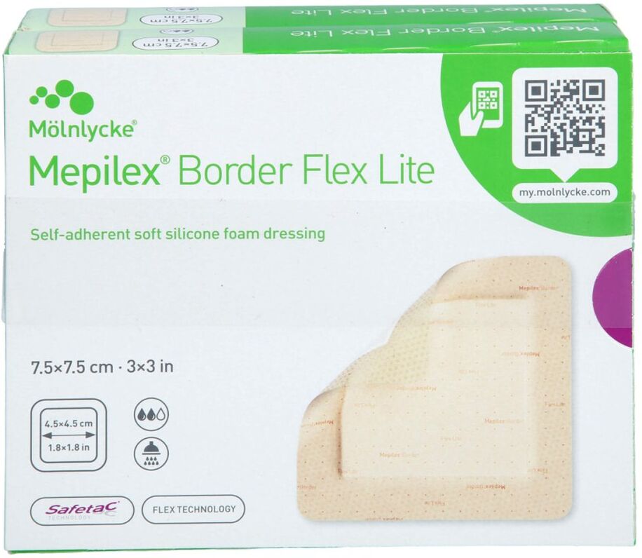 Mepilex Border Flex Lite Schaumverband 7,5x7,5 Cm