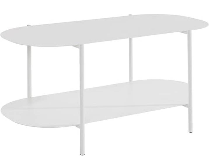 möbelando Couchtisch >Stig< aus Metall in Weiß, 100/45/50 cm (B/H/T), mit pulverbeschichteten U-förmigen Füßen, modern und stabil, inklusive Aufbauanleitung.