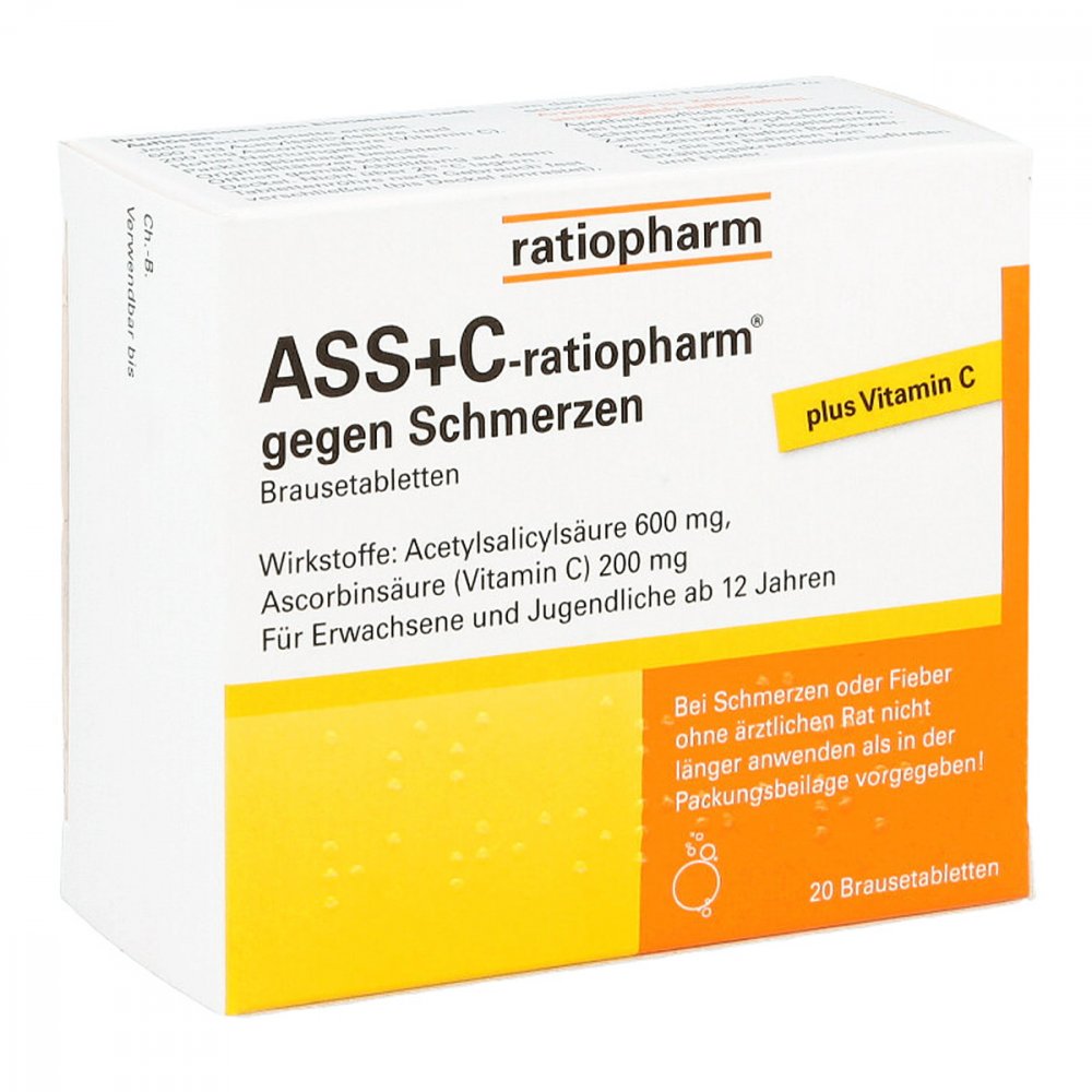 ratiopharm GmbH ASS+C ratiopharm gegen Schmerzen 03435448