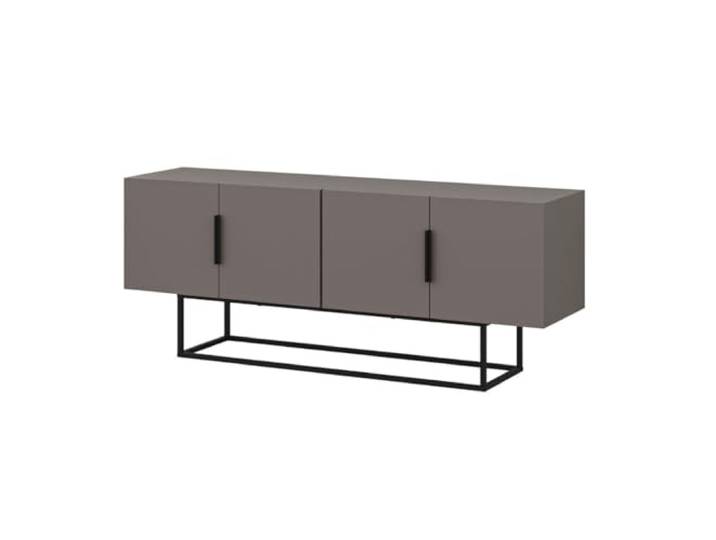 Meuble TV 4 Portes et Pieds en Métal L140 cm - Titan