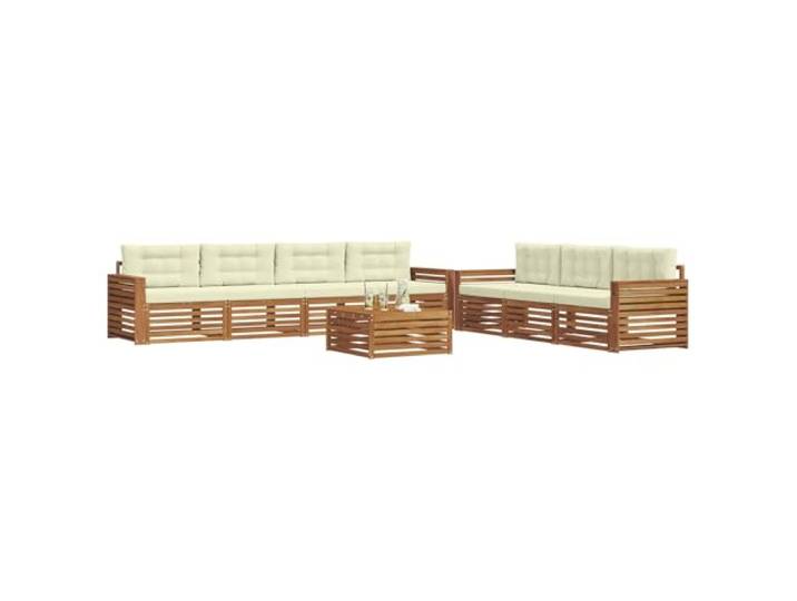 KTHLBRH Sofa-Set für den Außenbereich, mit Kissen, 8 Stück, Natur, Creme Terrassenmöbel, Stühle inklusive, witterungsbeständig, leicht zu reinigen