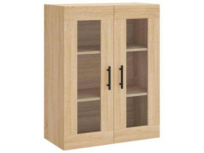 Wandschrank Sonoma-Eiche 69.5x34x90 cm Haengeschrank Holzwerkstoff Stauraum, Wandmontage, Glastueren, Holzwerkstoff, Sonoma-Eiche, vielseitig