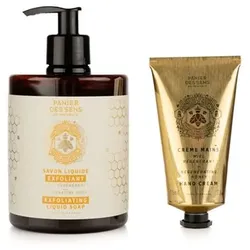 PANIER DES SENS Honig Peeling Flüssigseife 500ml, Handcreme 75ml