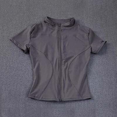 Uplifted Goods Waist Slimming Zip Up Top For Women Lightweight And Quick Dry dark Grey xxl