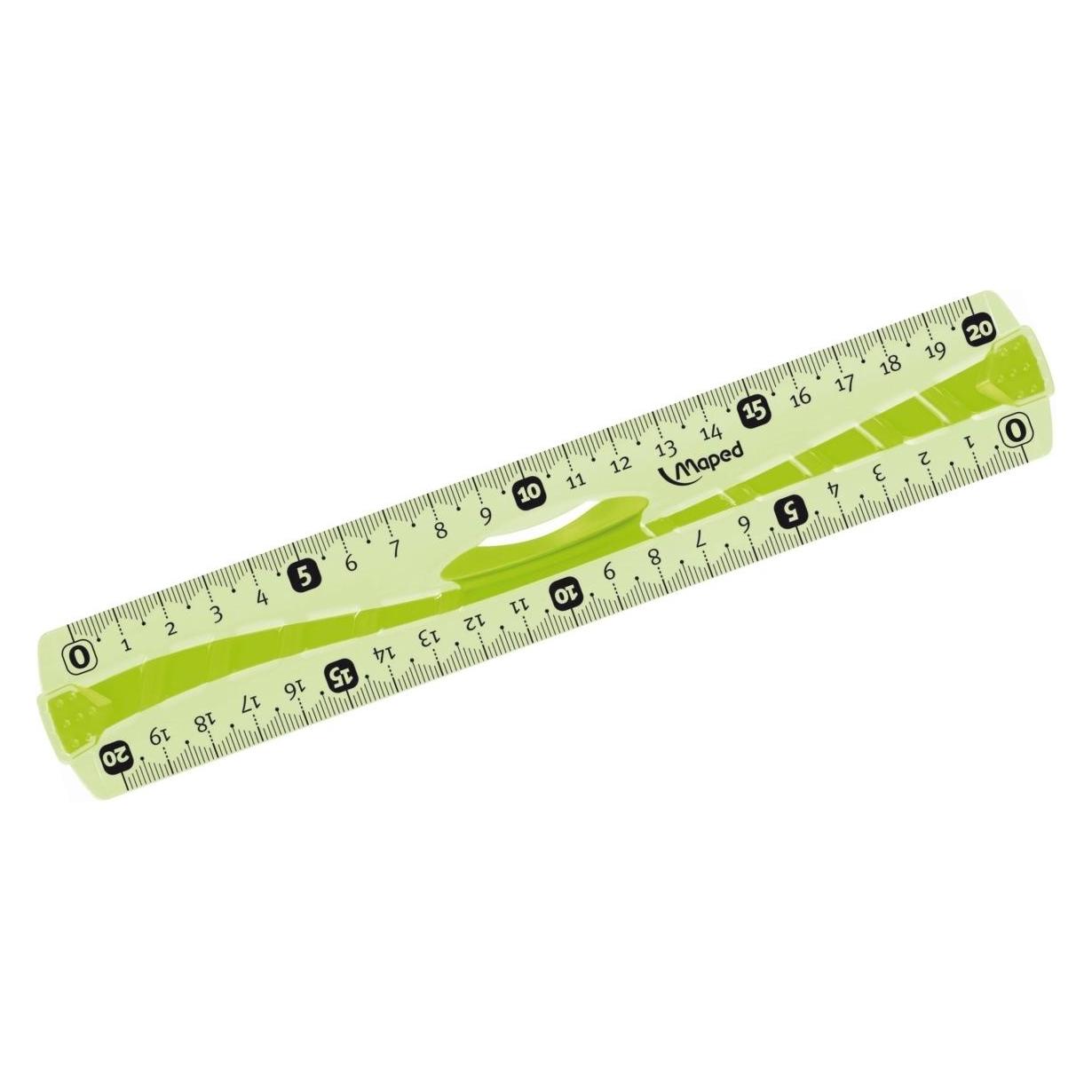 Maped Flachlineal Flex, 200 mm, aus Kunststoff, mit Griff (20 cm, Kunststoff) (244120)