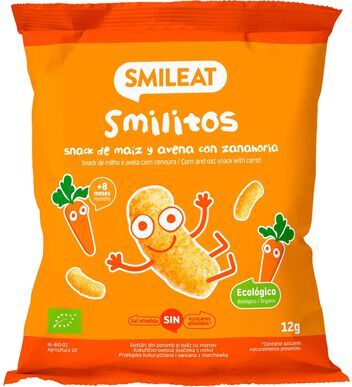 Smileat Pack Smilitos Snack Milho Aveia e Cenoura 4 x 12 gr
