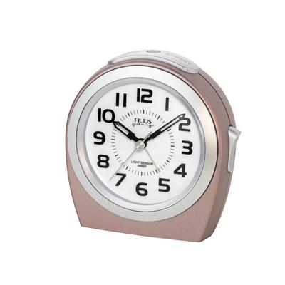 Quarzwecker FILIUS ZEITDESIGN, bronzefarben, Wecker, Schlafzimmer, Wecker, Jugendliche, Beleuchtung, schleichende Sekunde