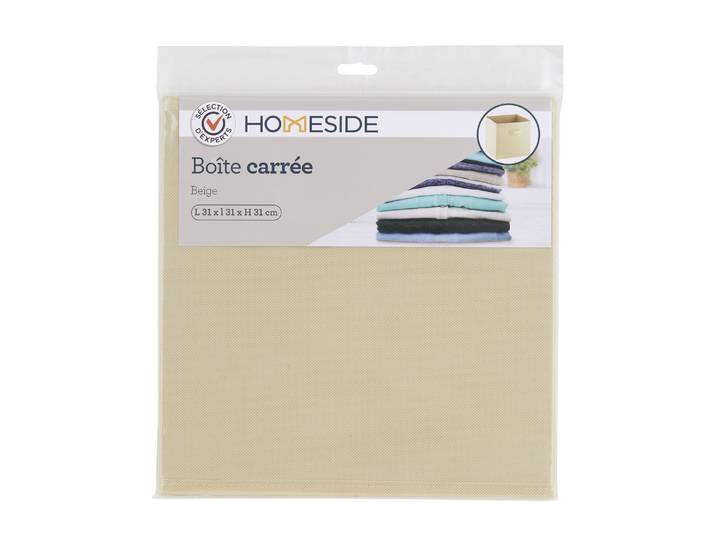 Boite de rangement carrée Beige - Sélection d'Experts - Homeside