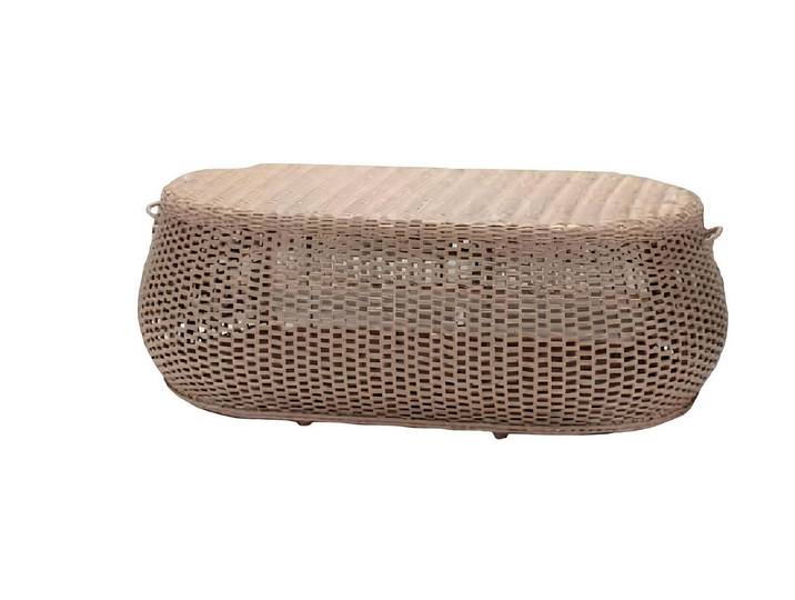 Xlmoebel Couchtisch Brauner Rattan-Couchtisch mit modernem Design (Couchtisch), Hergestellt in Europa