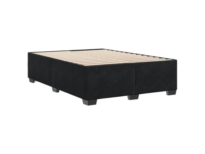 KTHLBRH Bettgestell aus schwarzem Samt 140 x 190 cm Gepolstertes Bettgestell, Lattenrost, stabile Füße, Matratze nicht im Lieferumfang enthalten
