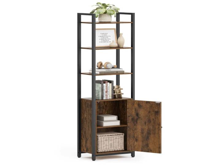 Bibliothèque verticale à 6 24 x 40 x 160 cm marron