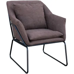 SVITA JOSIE Sessel gepolstert Beistellsessel braun Einzelcouch Relaxsessel Stoff