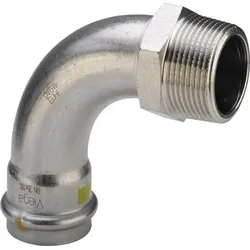 Bogen SANPRESS INOX G 0214 90 Gr. 22x3/4 486020 mit Außengewinde, Edelstahl rostfrei