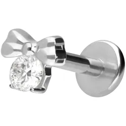 Titan Labret mit Innengewinde SCHLEIFE + KRISTALL