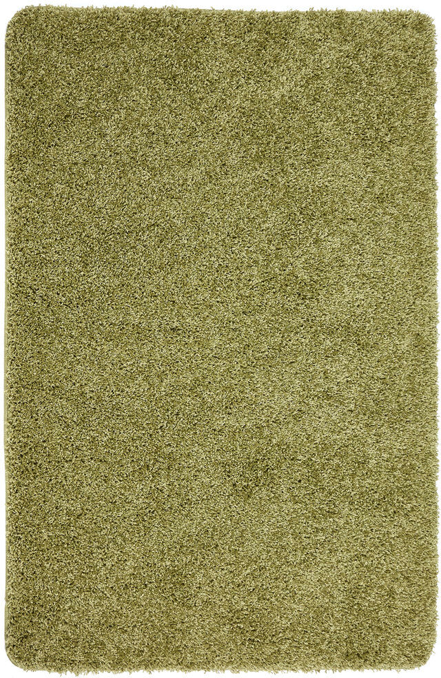 Buddy Solid Colour Shag Area Rug Green Rectangle 80 x 120cm
