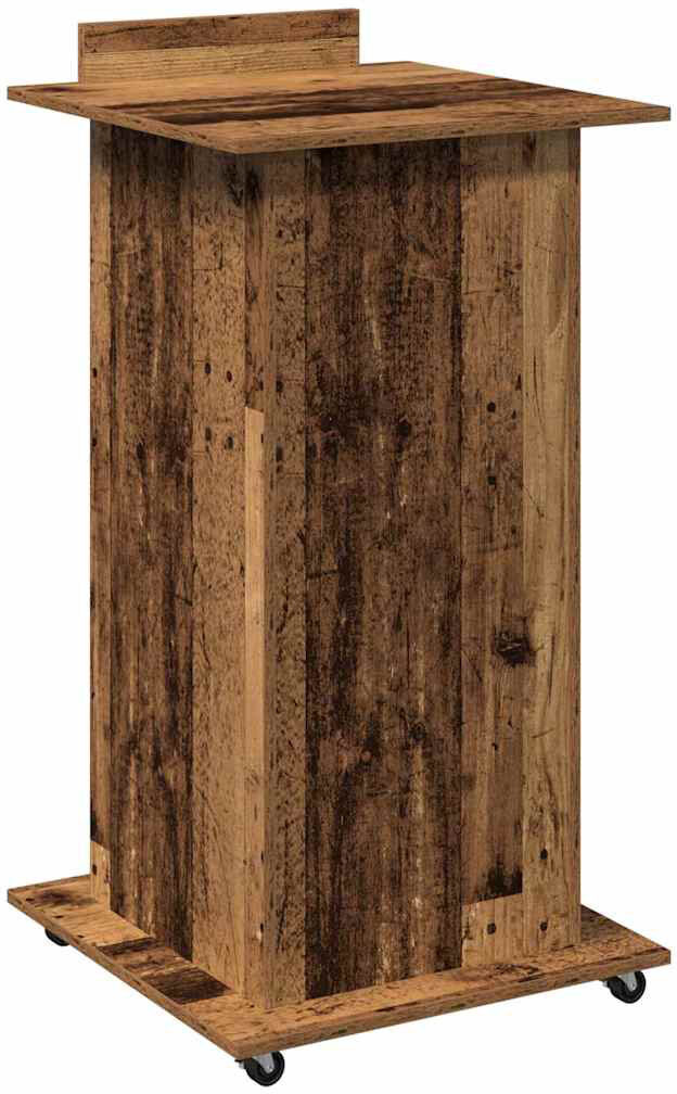 Latitude Run Lectern With Wheels & Drawer 55X55x107 Cm Engineered Wood Old Wood 107cm H X 55cm W