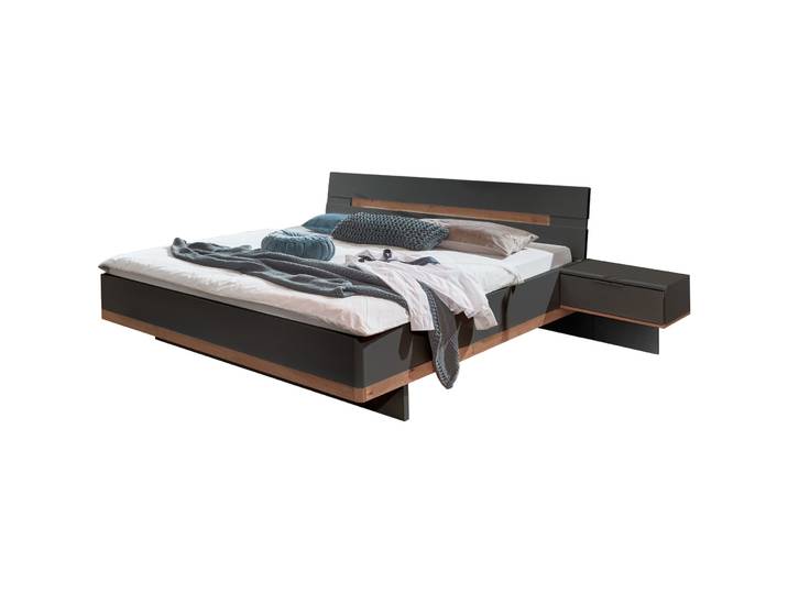 Bett Shane Holzwerkstoff Eiche/graphit 160 x 200 cm