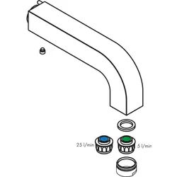 hansgrohe Auslauf Axor Citterio 97238000  für 3-Loch-Waschtischarmatur Wand 180mm chrom